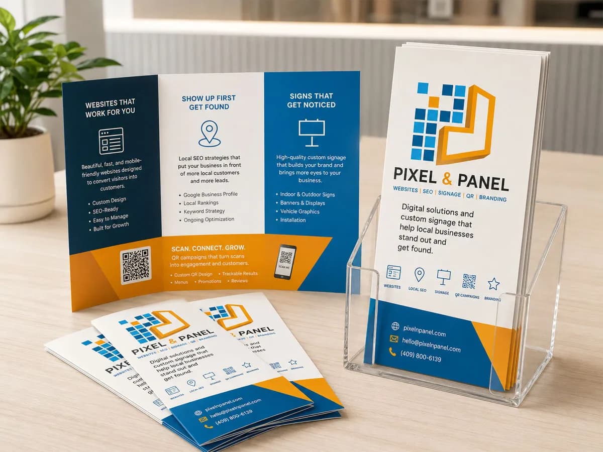 Custom printed brochures for a local business in Nederland Texas